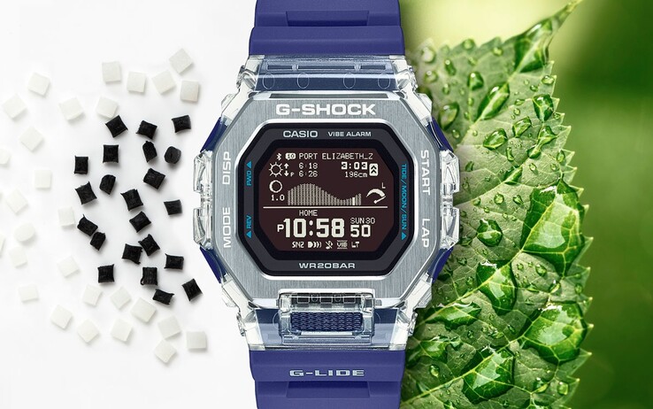 Cette image promotionnelle laisse entrevoir l'utilisation de bioplastique dans la montre. (Source de l'image : Casioblog)