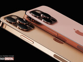 La série iPhone 13 Pro est censée arriver en quatre couleurs, dont l'or et le bronze. (Image source : LetsGoDigital) 