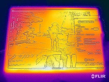 Températures de surface des essais sous contrainte (en haut)